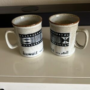 Scotland Stoneware Kuwait Themed Coffee Mugs. Set of two